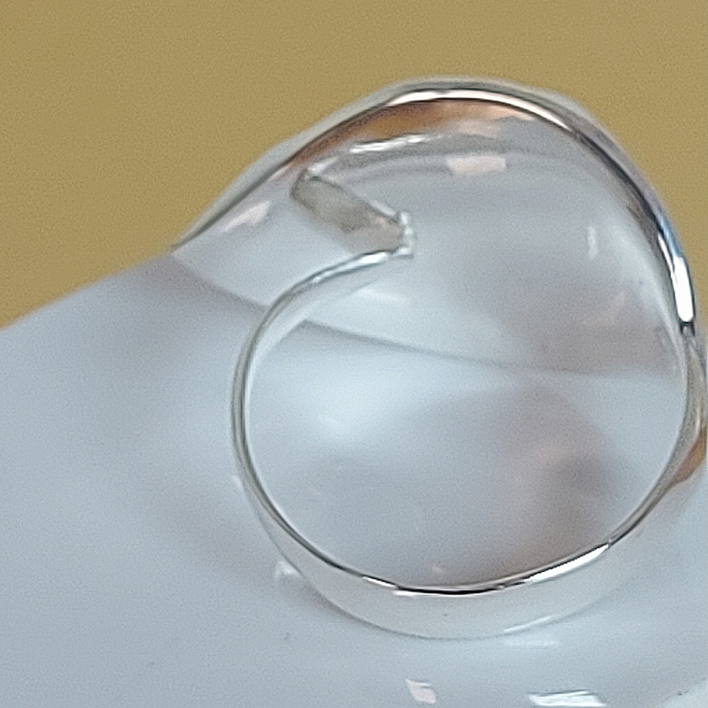 Natural Creamy White Pearl 7mm 925 Sterling Silver Leaf Ring‎ Sz 7 - Picture 8 of 8